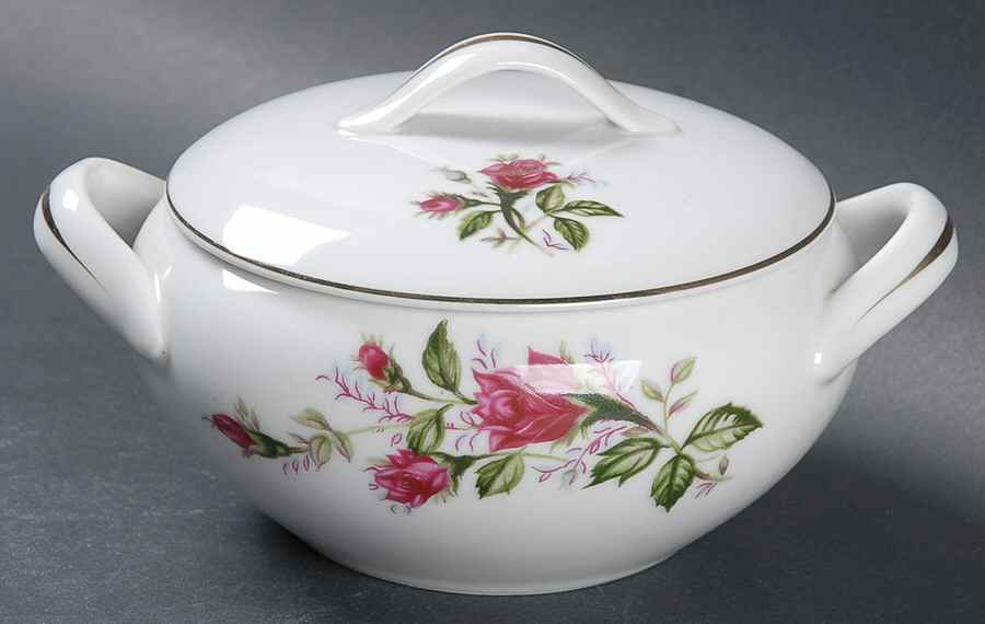 Dawn Rose Sugar Bowl & Lid by Roberts-1