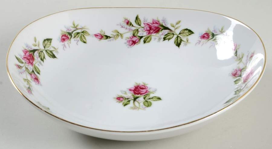 Dawn Rose 9" Oval Vegetable Bowl by Roberts-1