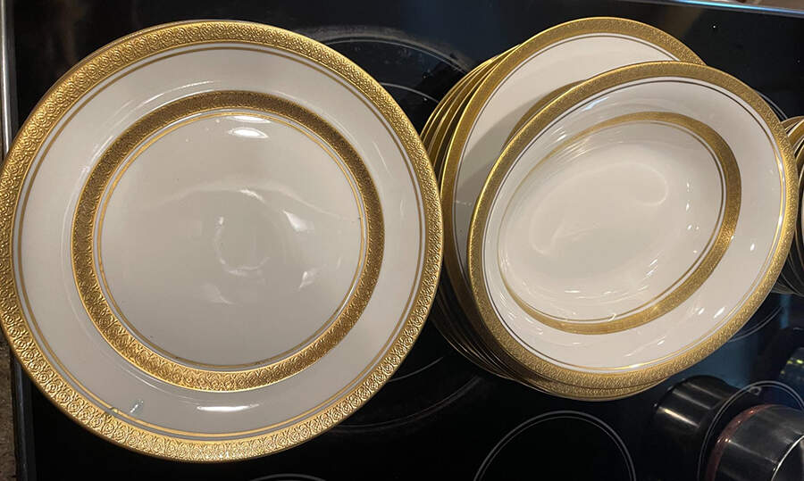 American Tradition Footed Cup & Saucer Set by Royal Cathay-1