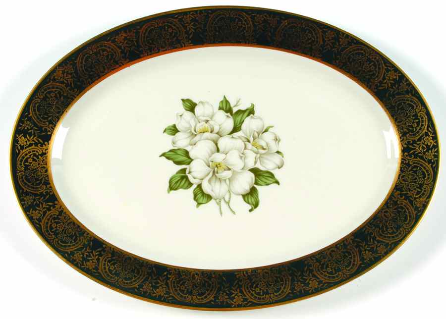 Laurel Magnolia 15" Oval Serving Platter by Royal Cathay-1