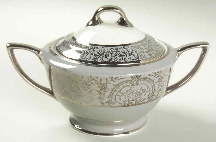 Silver Gardenia Sugar Bowl & Lid by Royal Cathay-1