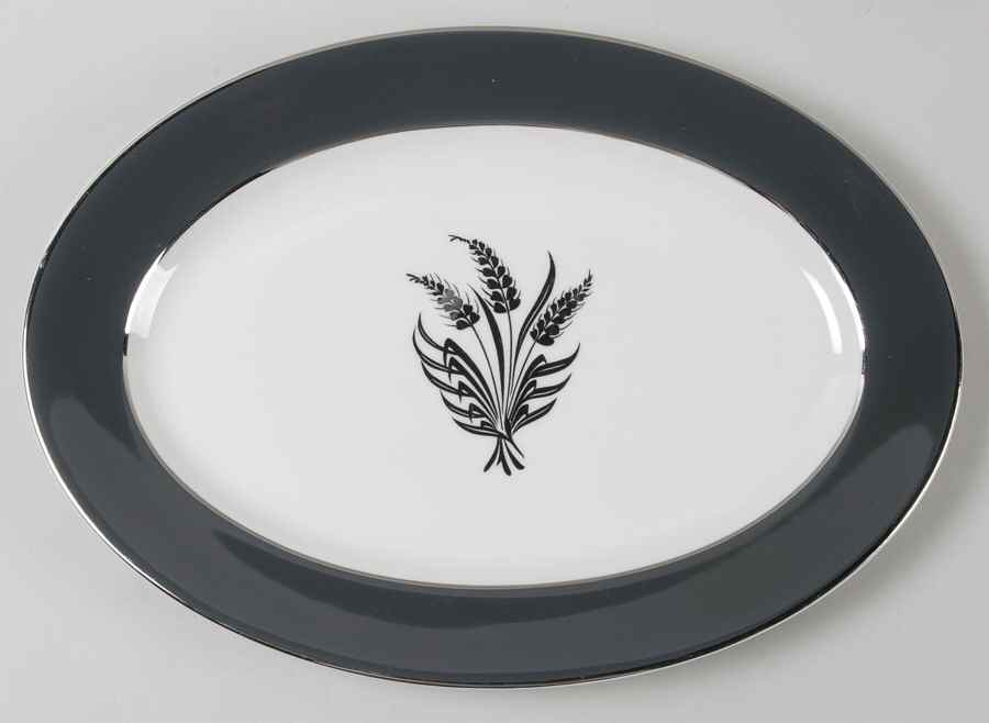 Silver Harvest 13" Oval Serving Platter by Royal Cathay-1