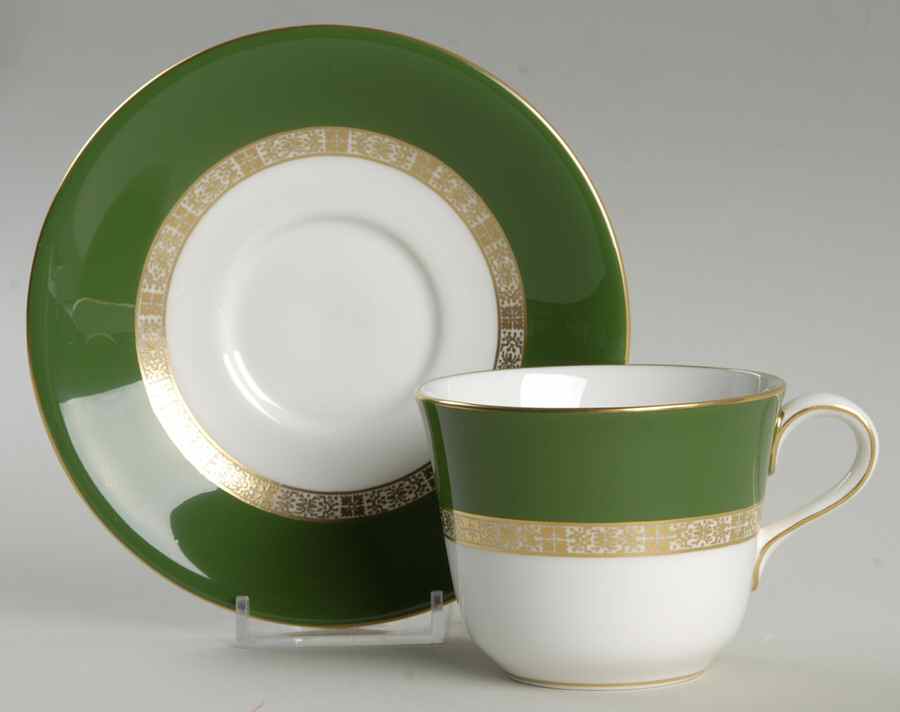 Antigua Flat Cup & Saucer Set by Royal Crown Derby-1