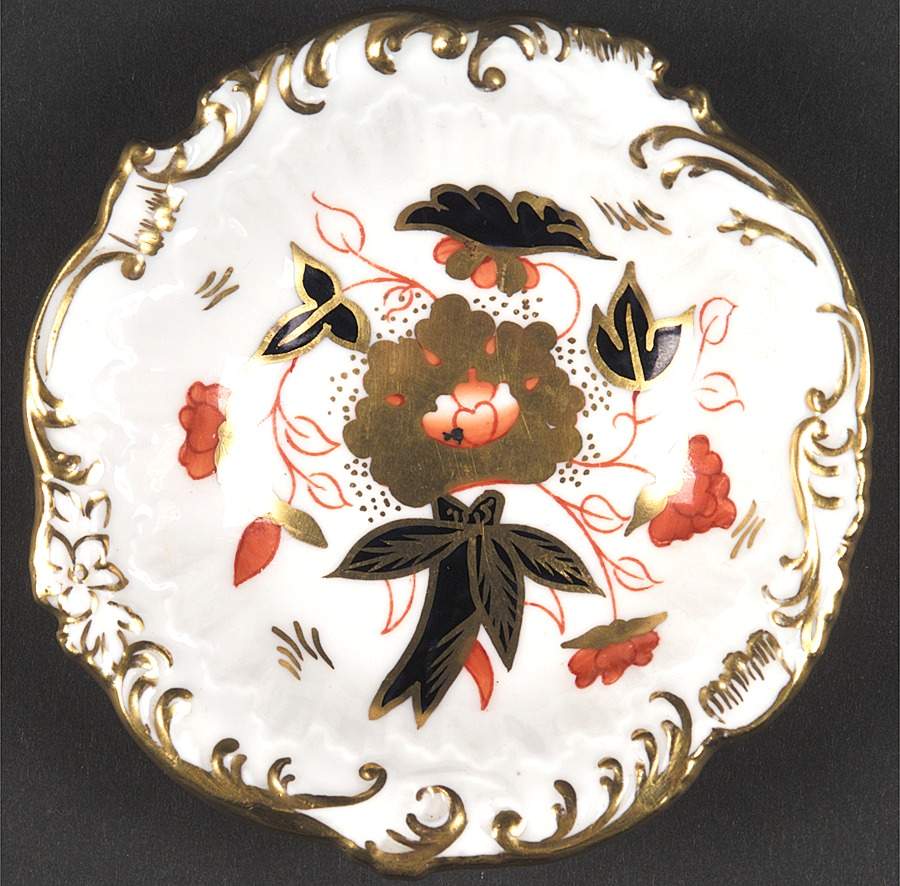 Asian Rose (Duesbury Shape) Nut Dish by Royal Crown Derby-1