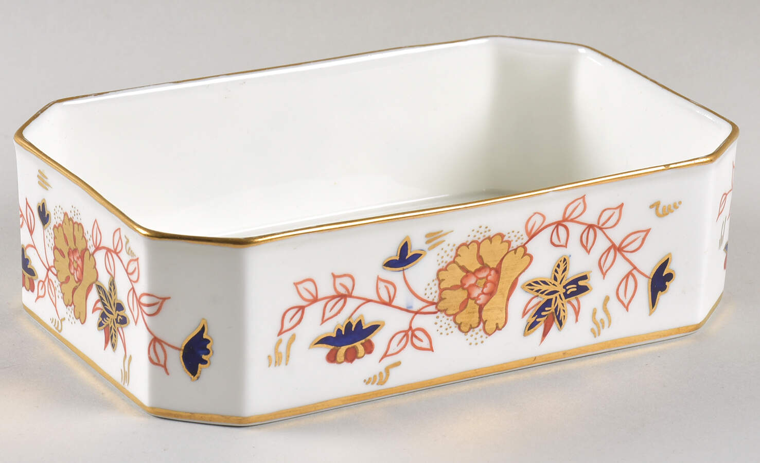Asian Rose (Duesbury Shape) Rectangular Box, No Lid by Royal Crown Derby-1