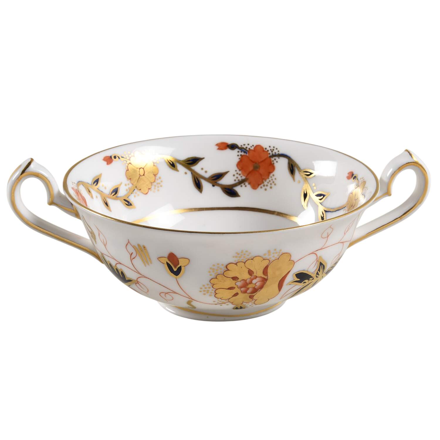 Asian Rose (Duesbury Shape) Footed Cream Soup Bowl by Royal Crown Derby-1