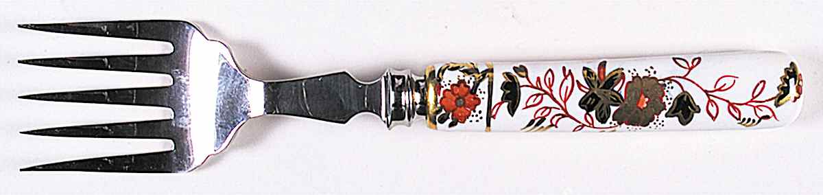 Asian Rose (Duesbury Shape) Cold Meat Fork by Royal Crown Derby-1