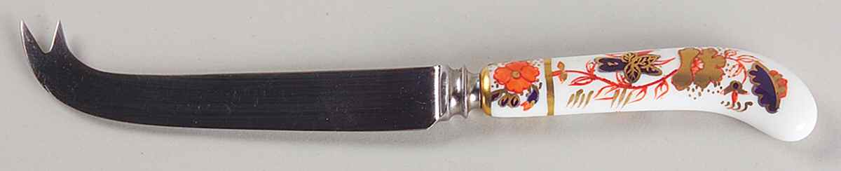 Asian Rose (Duesbury Shape) Cheese Knife with Stainless Blade by Royal Crown Derby-1