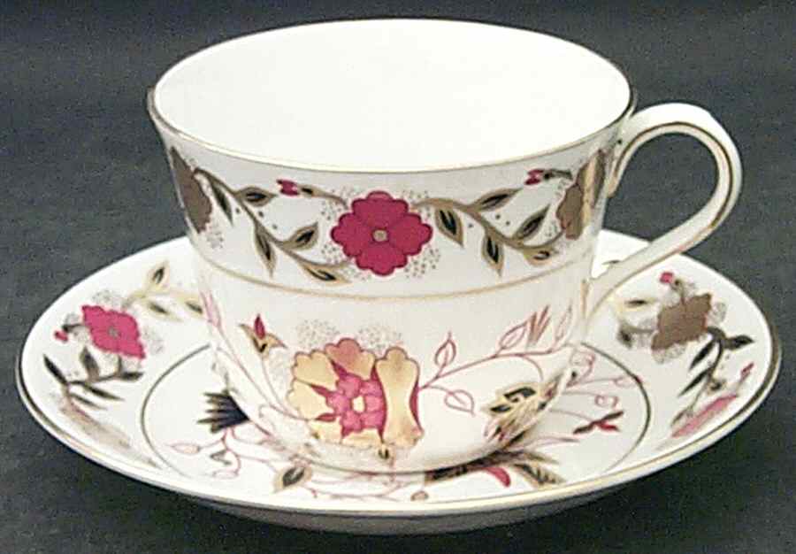 Asian Rose (Duesbury Shape) Oversized Cup & Saucer Set by Royal Crown Derby-1