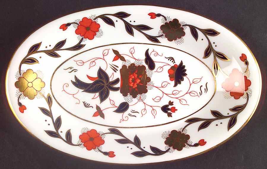 Asian Rose (Duesbury Shape) Relish/Gravy Underplate by Royal Crown Derby-1