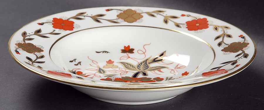 Asian Rose (Duesbury Shape) Rim Soup Bowl by Royal Crown Derby-1