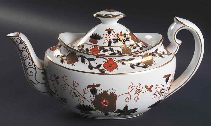 Asian Rose (Duesbury Shape) Teapot & Lid by Royal Crown Derby-1