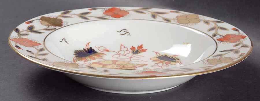 Asian Rose (Duesbury Shape) Rim Soup Bowl by Royal Crown Derby-1