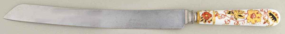 Asian Rose (Duesbury Shape) Wedding Cake Knife with Stainless Blade by Royal Crown Derby-1