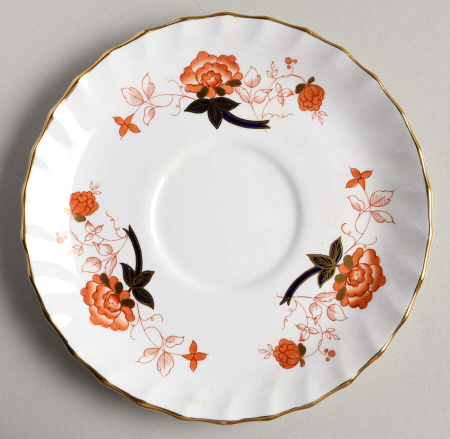 Bali (Boston Shape, Swirl) Saucer for Footed Cream Soup Bowl by Royal Crown Derby-1