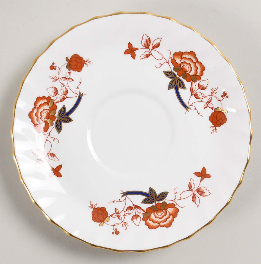Bali (Boston Shape, Swirl) Saucer for Footed Cream Soup Bowl by Royal Crown Derby-1