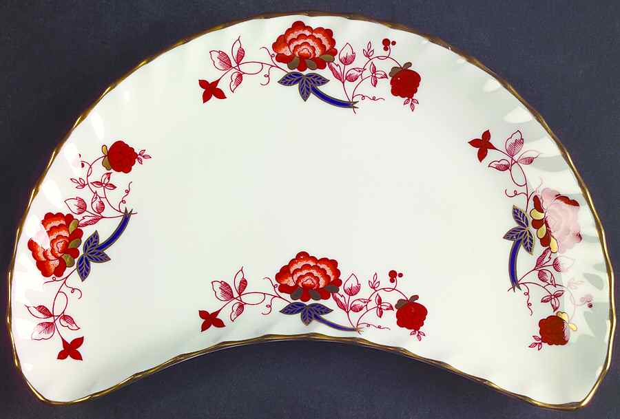 Bali (Boston Shape, Swirl) Crescent Salad Plate by Royal Crown Derby-1