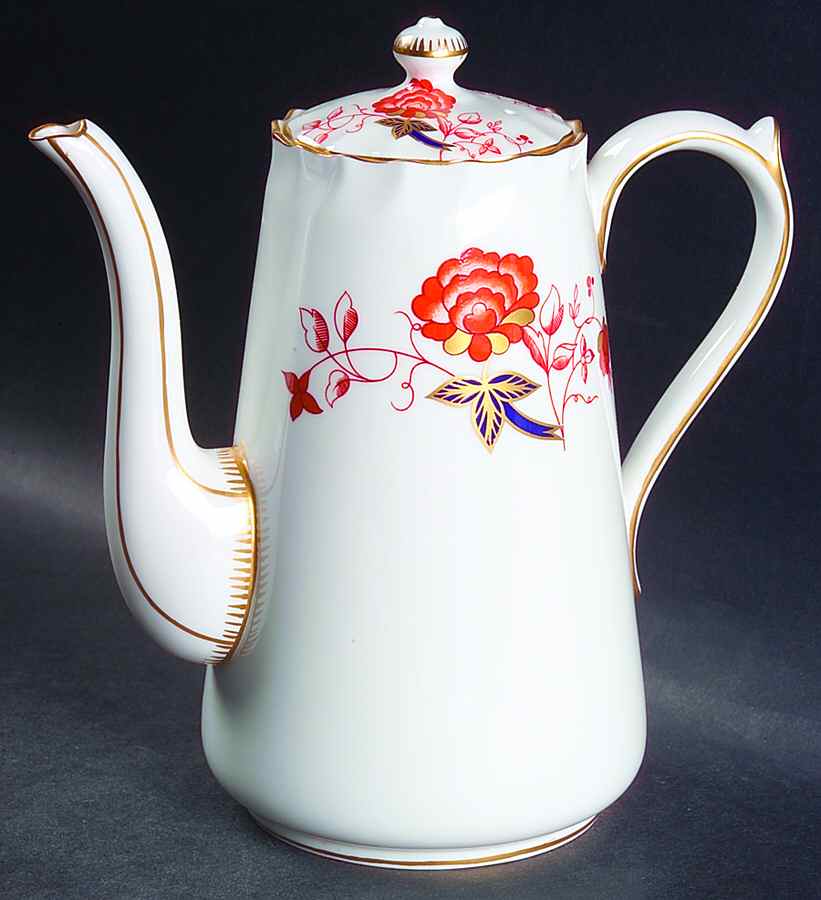 Bali (Boston Shape, Swirl) Coffee Pot & Lid by Royal Crown Derby-1
