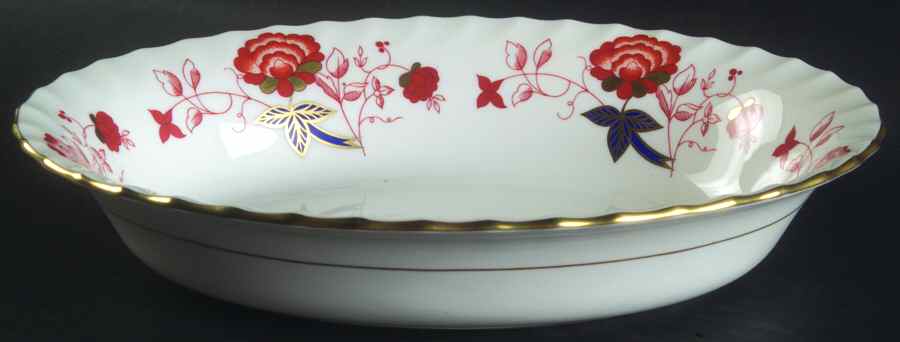 Bali (Boston Shape, Swirl) 10" Oval Vegetable Bowl by Royal Crown Derby-1