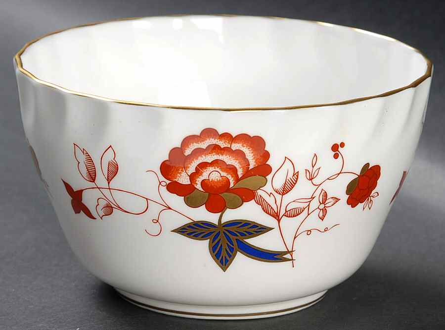 Bali (Boston Shape, Swirl) Large Open Rice/Sugar Bowl by Royal Crown Derby-1