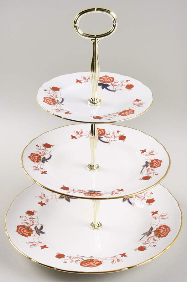 Bali (Ely Chelsea) 13 7/8"-14 1/4" 3-Tiered Serving Tray(DP,SP,BB) HC by Royal Crown Derby-1