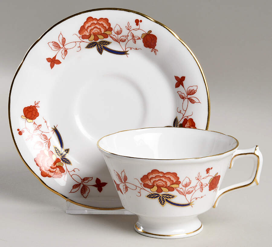 Bali (Ely Chelsea) Footed Cup & Saucer Set by Royal Crown Derby-1