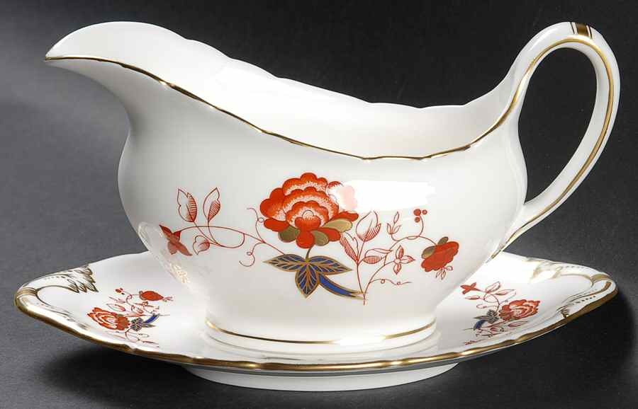 Bali (Ely Chelsea) Gravy Boat & Underplate by Royal Crown Derby-1