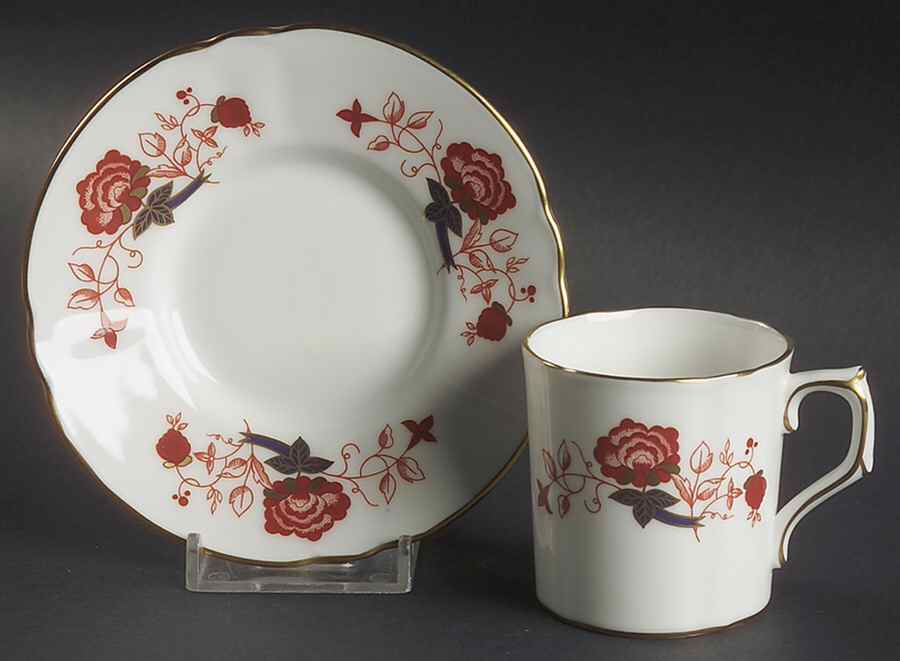 Bali (Ely Chelsea) Flat Demitasse Cup & Saucer Set by Royal Crown Derby-1