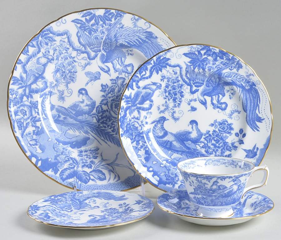 Blue Aves 5 Piece Place Setting by Royal Crown Derby-1
