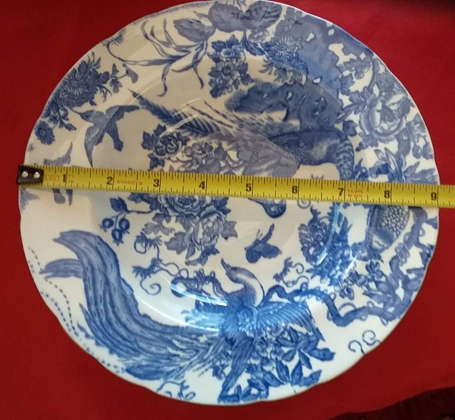 Blue Aves Large Rim Soup Bowl by Royal Crown Derby-1