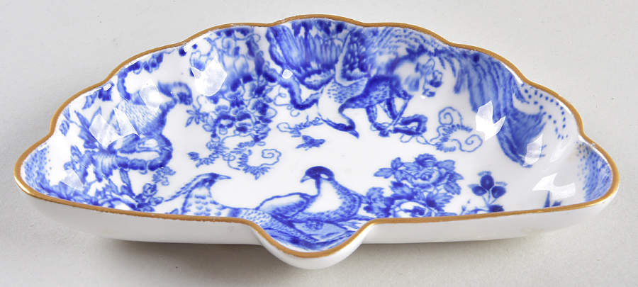Blue Aves Fan Tray by Royal Crown Derby-1