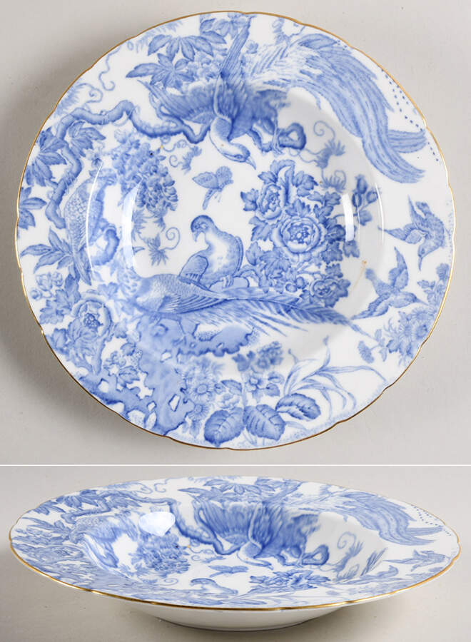 Blue Aves Rim Soup Bowl by Royal Crown Derby-1
