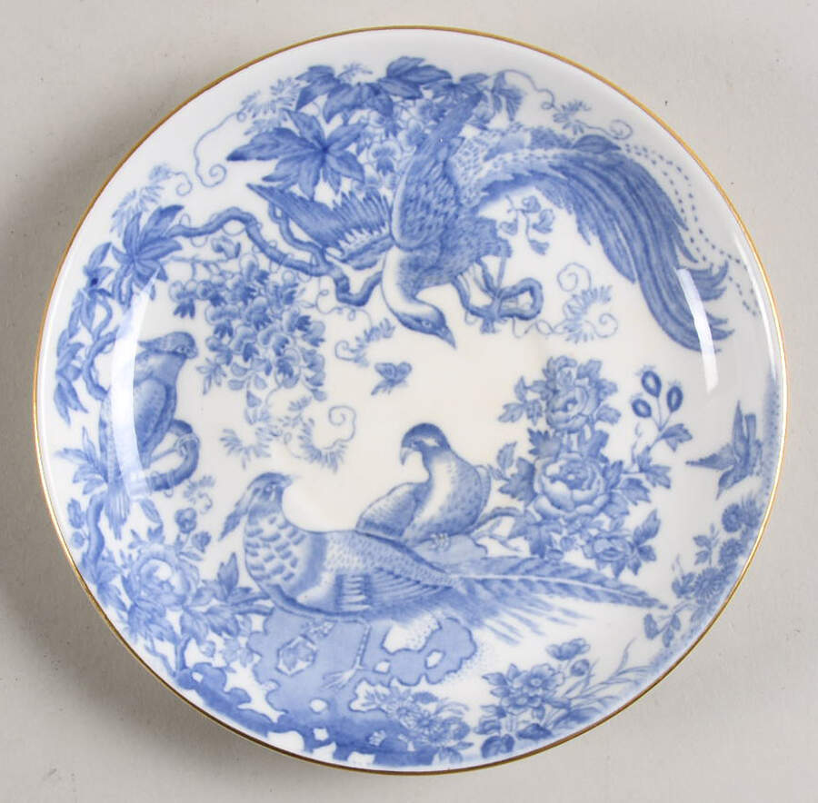 Blue Aves Saucer for Footed Cup by Royal Crown Derby-1