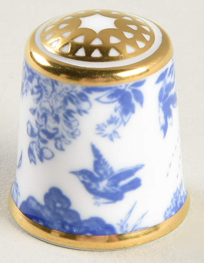 Blue Aves Thimble by Royal Crown Derby-1