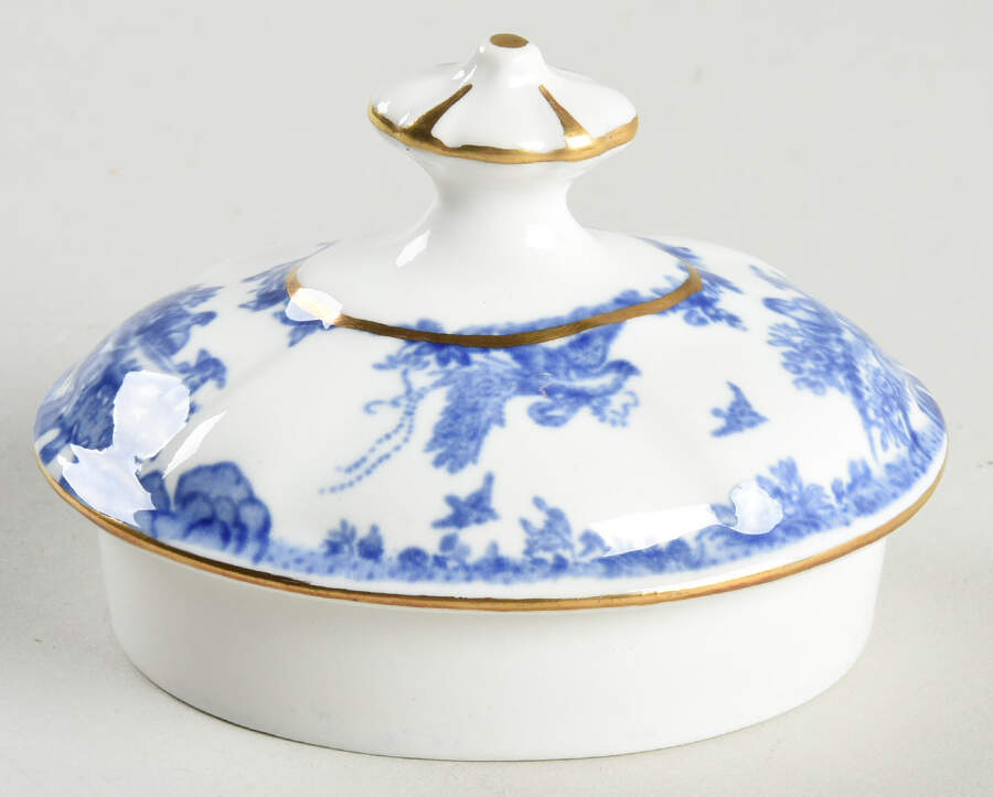Blue Aves Lid for Mini Teapot by Royal Crown Derby-1