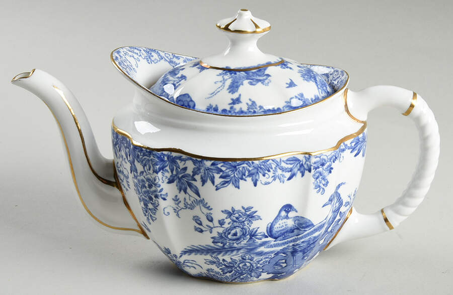 Blue Aves Mini Teapot & Lid by Royal Crown Derby-1