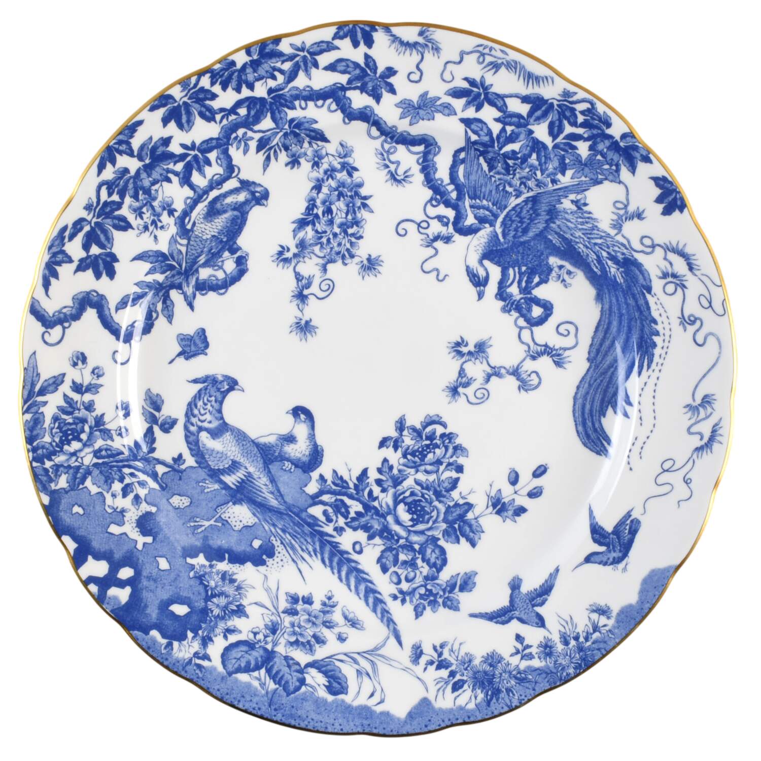 Blue Aves 14" Chop Plate (Round Platter) by Royal Crown Derby-1