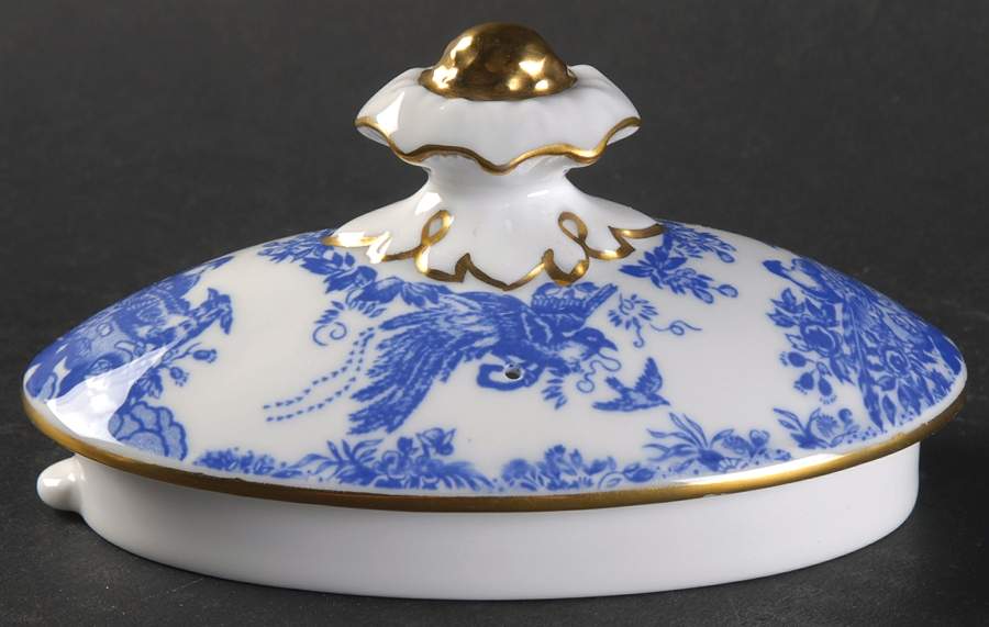 Blue Aves Lid for Teapot by Royal Crown Derby-1