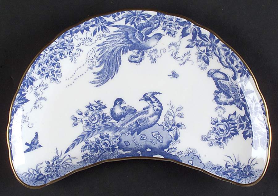 Blue Aves Crescent Salad Plate by Royal Crown Derby-1