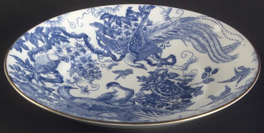 Blue Aves Saucer for Jumbo Cup by Royal Crown Derby-1