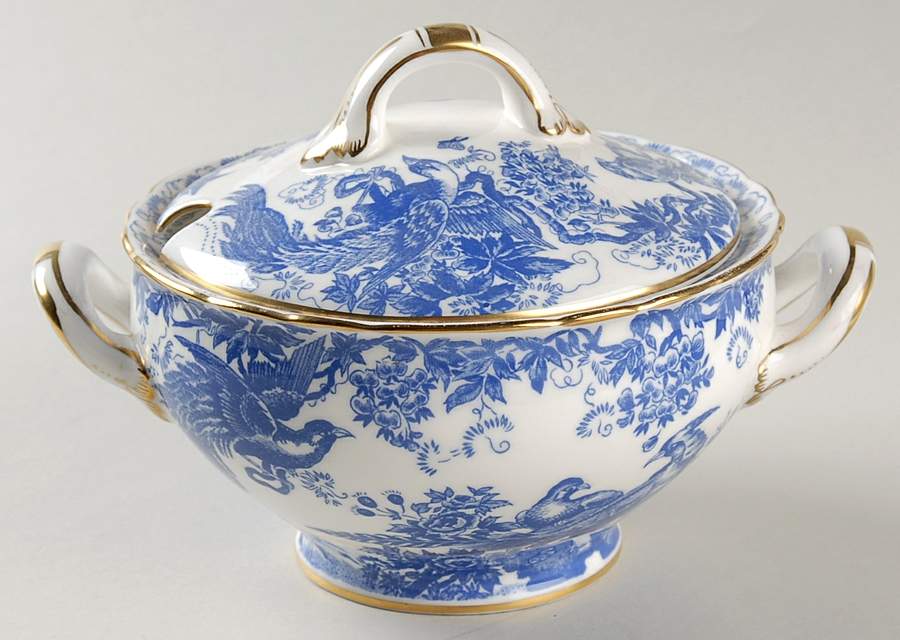 Blue Aves Sauce Boat & Lid by Royal Crown Derby-1