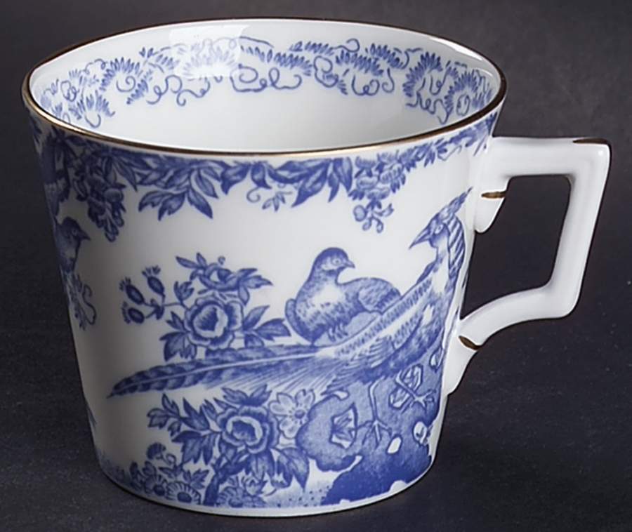 Blue Aves Flat Cup by Royal Crown Derby-1