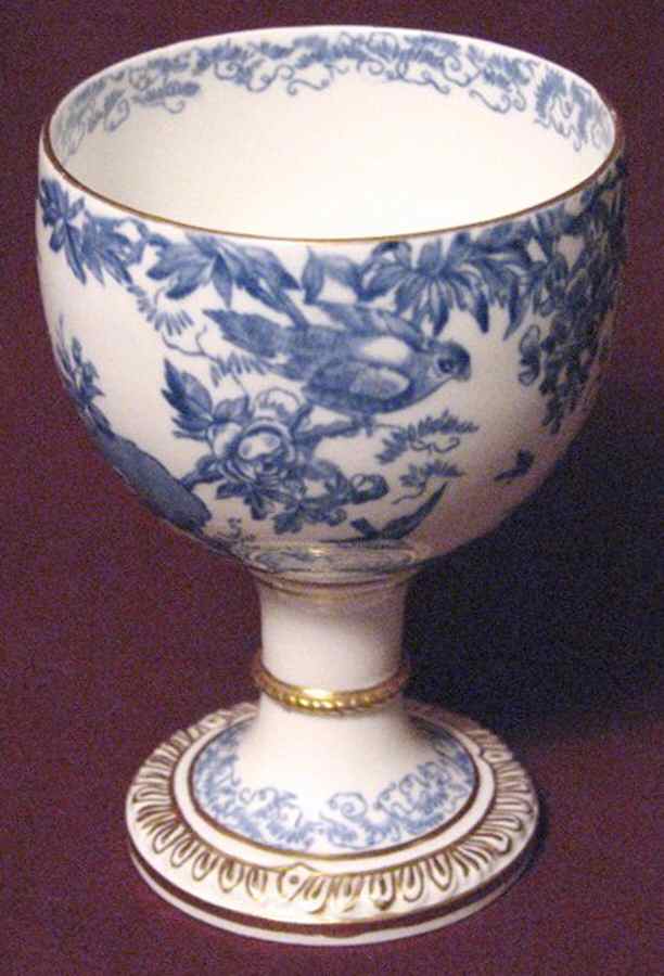 Blue Aves China Goblet by Royal Crown Derby-1