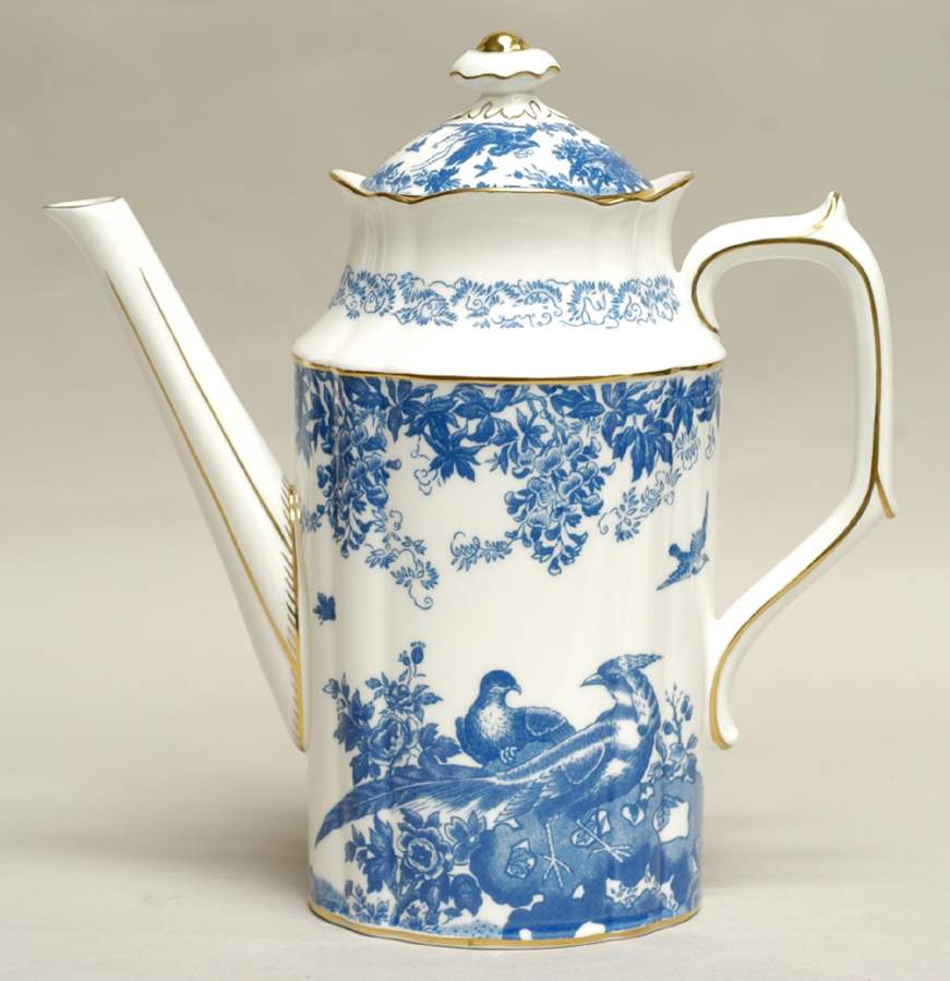 Blue Aves Coffee Pot & Lid by Royal Crown Derby-1