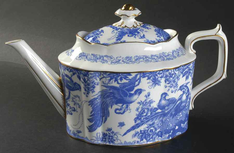 Blue Aves Teapot & Lid by Royal Crown Derby-1