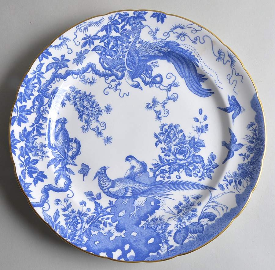 Blue Aves 14" Chop Plate (Round Platter) by Royal Crown Derby-1
