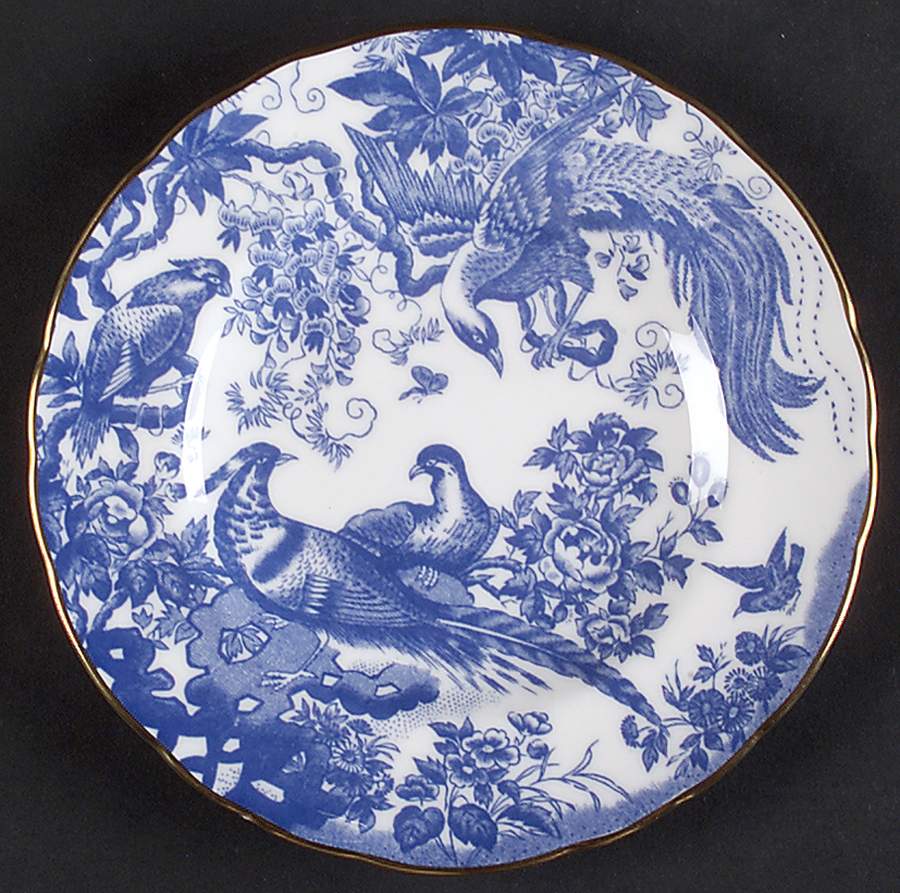 Blue Aves Bread & Butter Plate by Royal Crown Derby-1