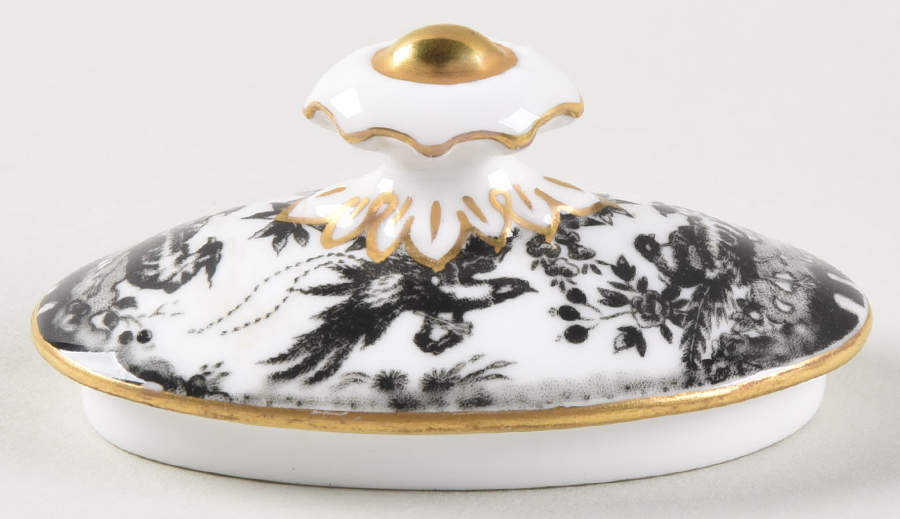 Black Aves (Gold Trim) Lid for Sugar Bowl by Royal Crown Derby-1