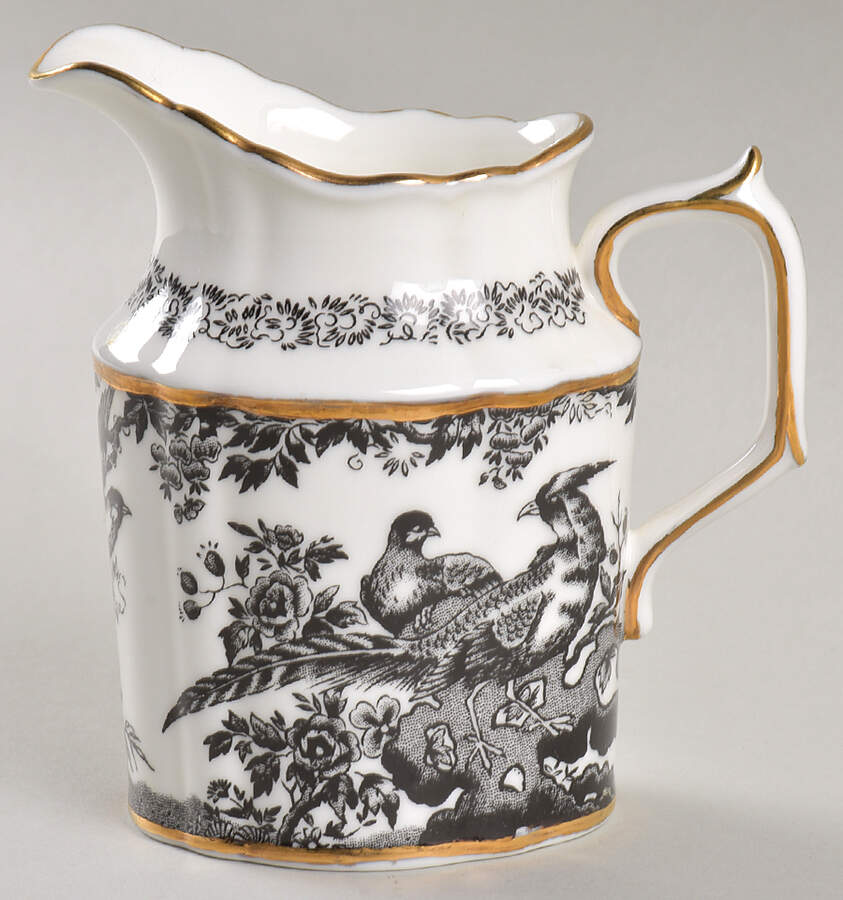 Black Aves (Gold Trim) Creamer by Royal Crown Derby-1