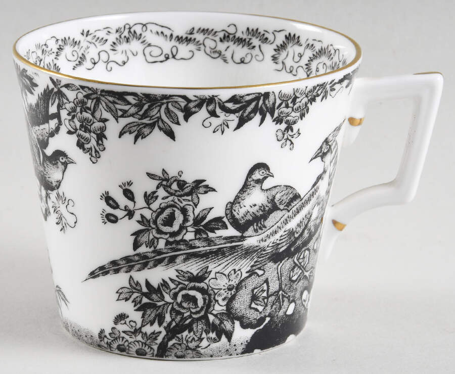 Black Aves (Gold Trim) Flat Cup by Royal Crown Derby-1